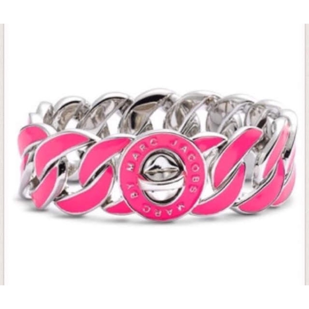 NWOT Marc Jacobs Hot Pink & Silver Link Bracelet